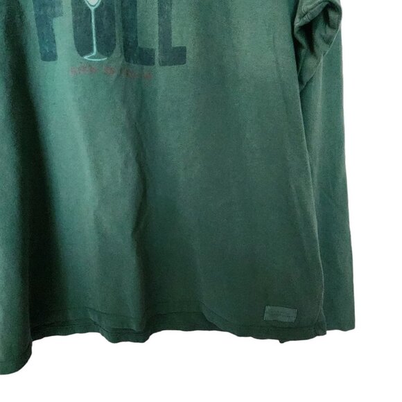 Life Is Good Women's Plus Size XXL T Shirt Half Full Wine Glass‎ Long Sleeve Tee - Picture 5 of 11